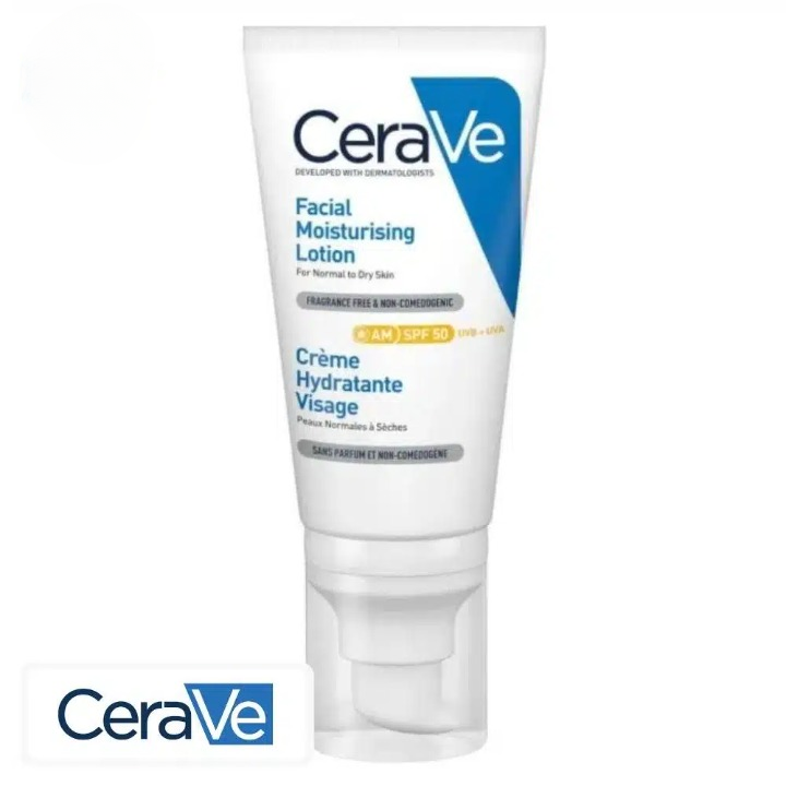 CeraVe Crème Hydratante Visage Peau Normale à Sèche Spf50 – 52ml