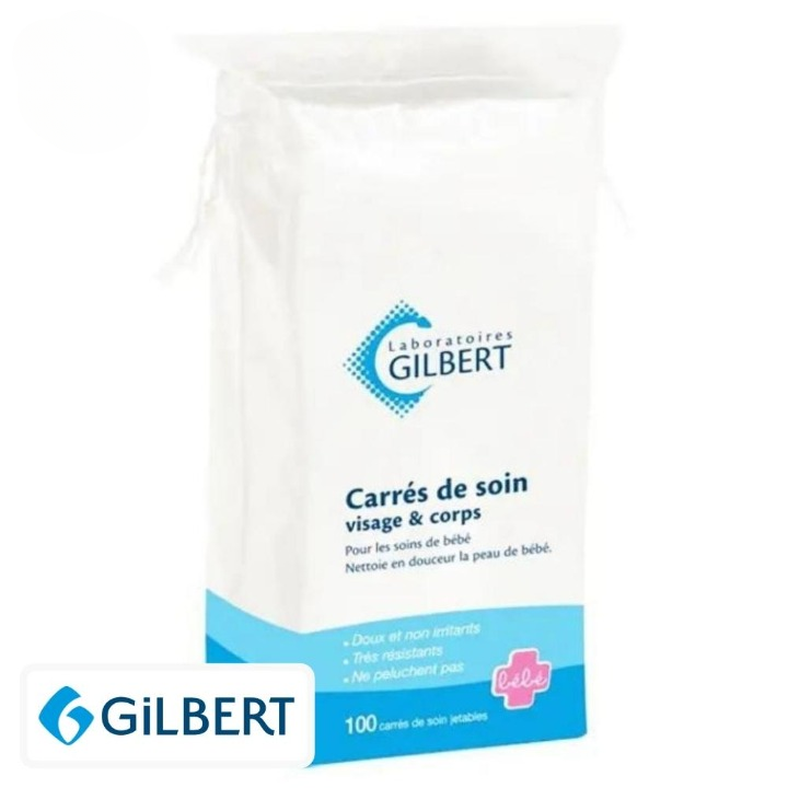 Gilbert Carrés de Soin en Coton – 100u