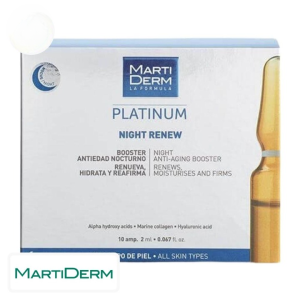 Marti Derm Platinum Night Renew Booster Anti-Âge de Nuit Ampoules – 10x2ml